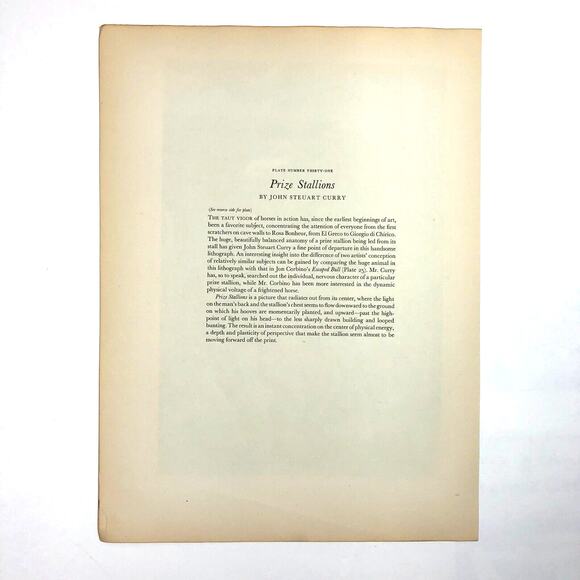 John Steuart Curry Prize Stallions Art 1930s Print Treasury Collection Sketch - Picture 7 of 11